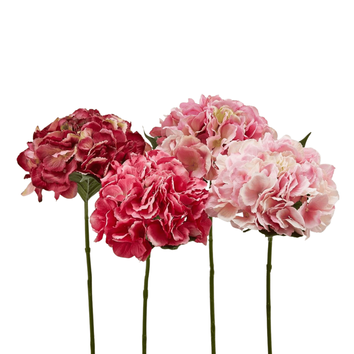 Artificial two tone pink hydrangea stem