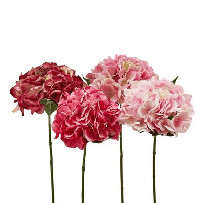 Artificial two tone pink hydrangea stem