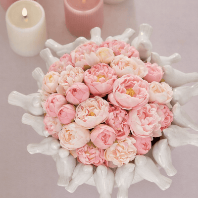 Artificial peony close-up