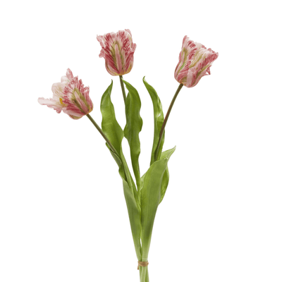 Red parrot artificial tulip stem