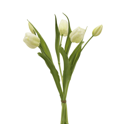 White artificial tulip stem