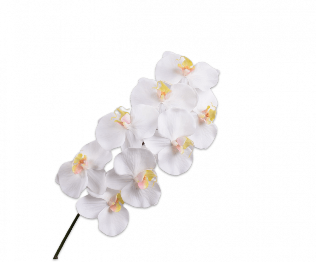 Artificial white phalaenopsis orchid stem 83 cm