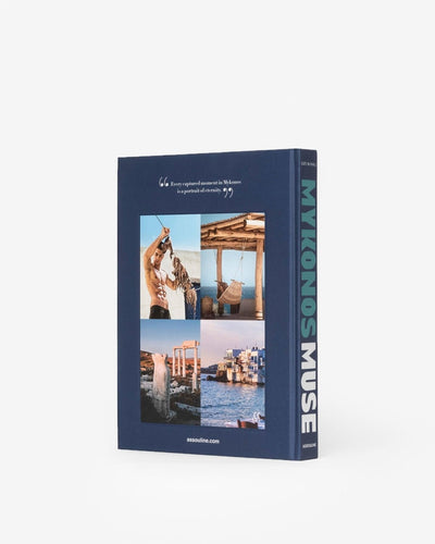 Assouline Mykonos Muse coffee table book side