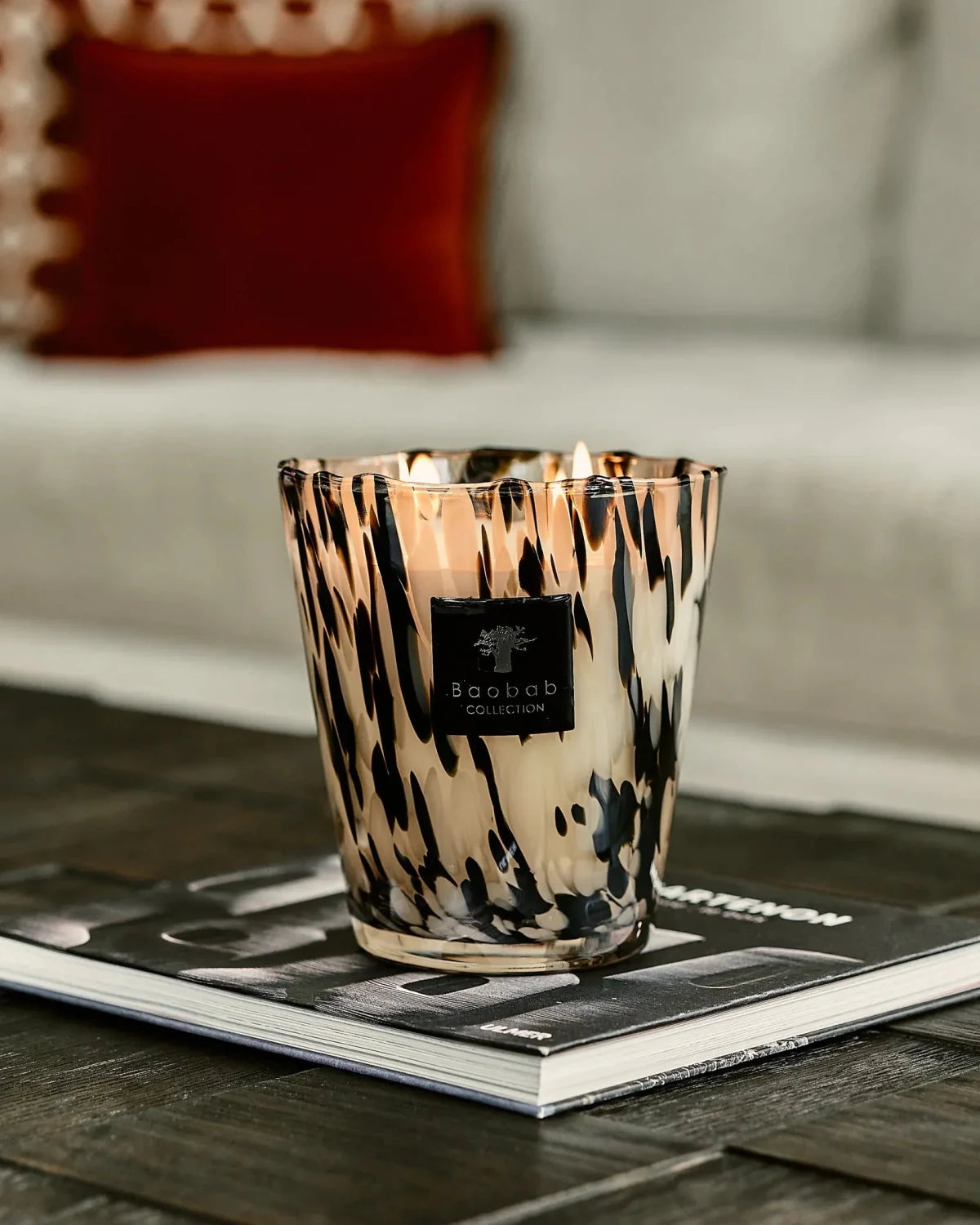 Baobab Black Pearls scented candle lifestyle setting