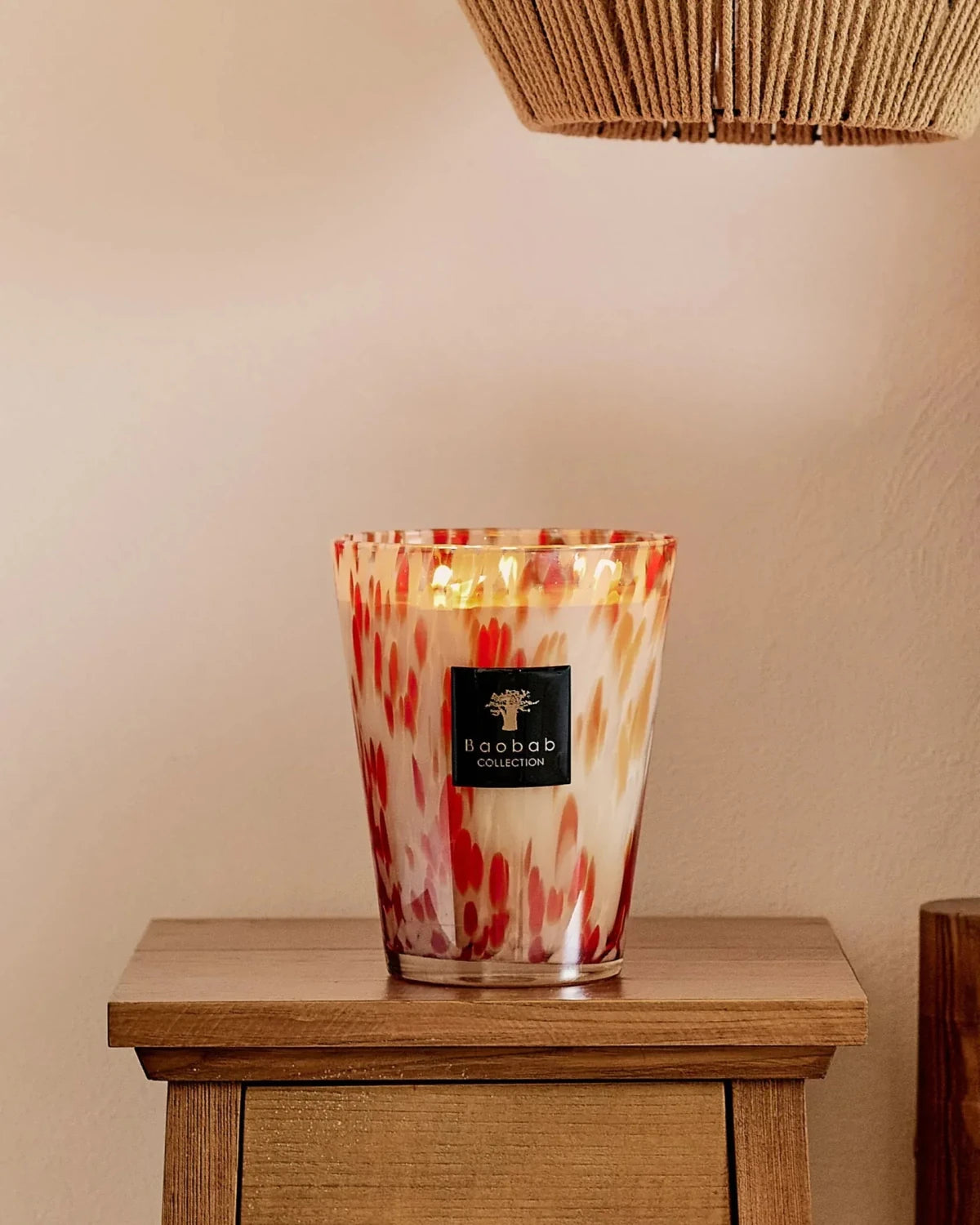 Baobab Coral Pearls scented candle lifestyle setting