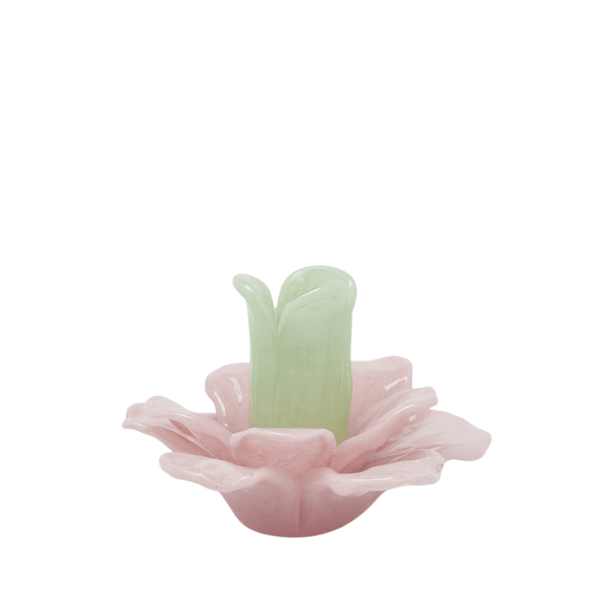 Green pink candle holder product shot