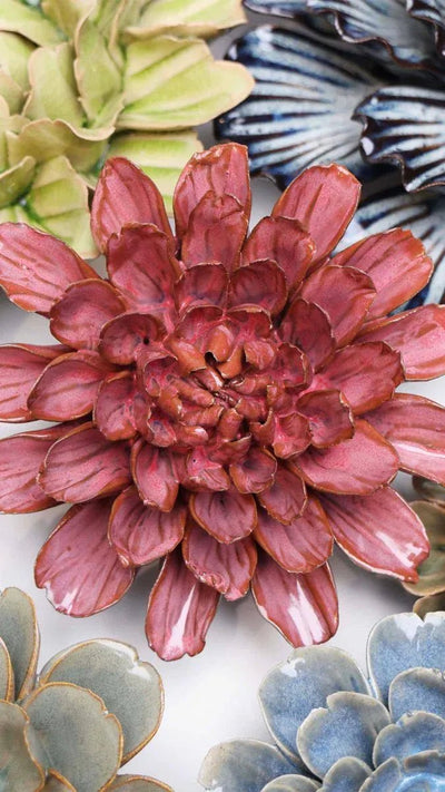 Blush Pink Star Dahlia ceramic flower collection