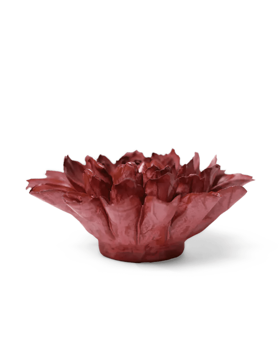Blush Pink Star Dahlia ceramic flower side view