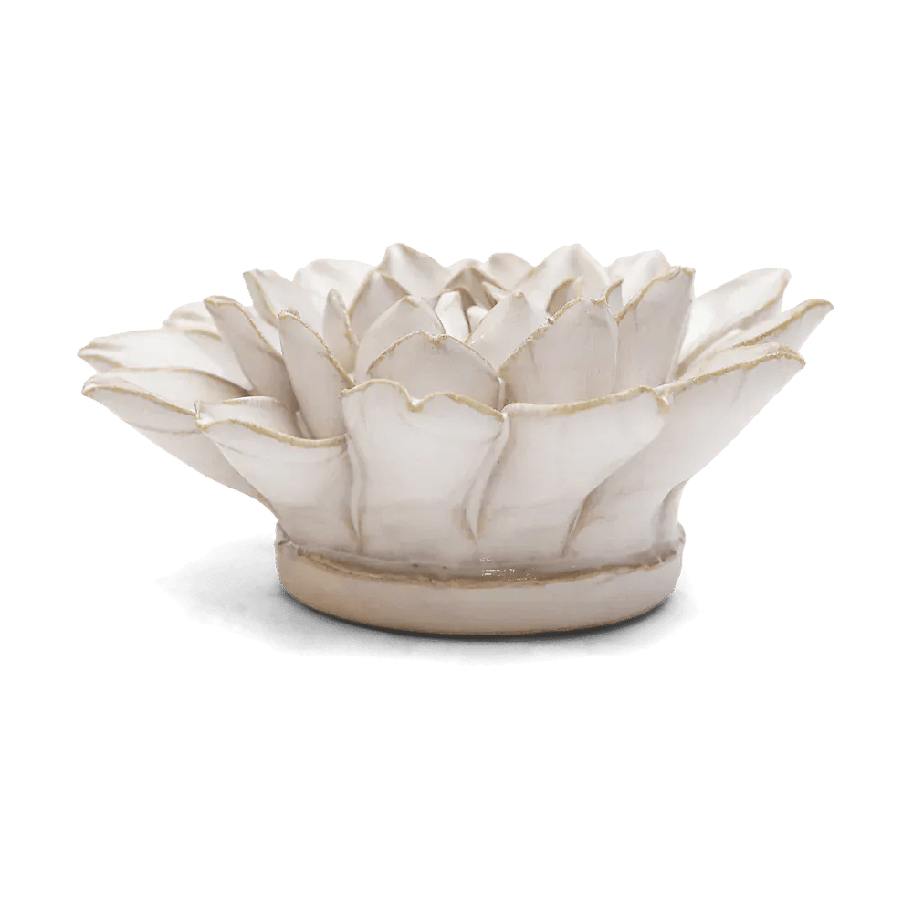 Ivory Monch Aster ceramic flower side view