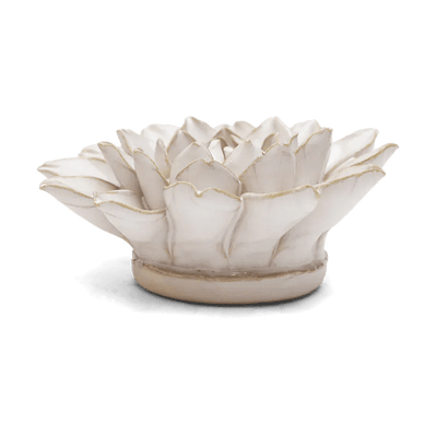 Ivory Monch Aster ceramic flower side view