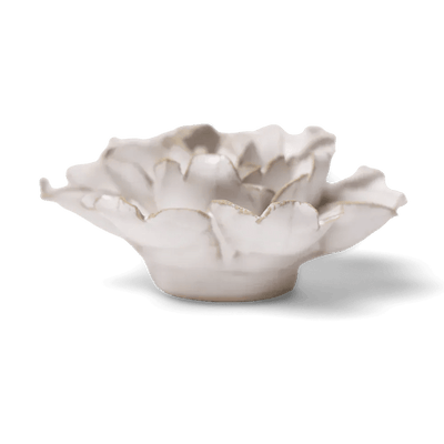 Ivory Rose ceramic flower side view