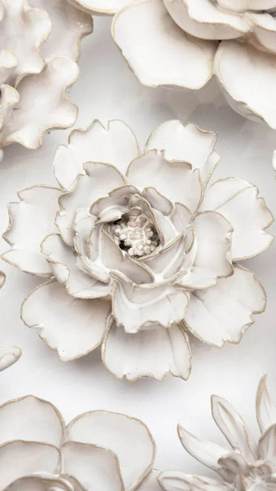 Ivory Rose ceramic flower collection