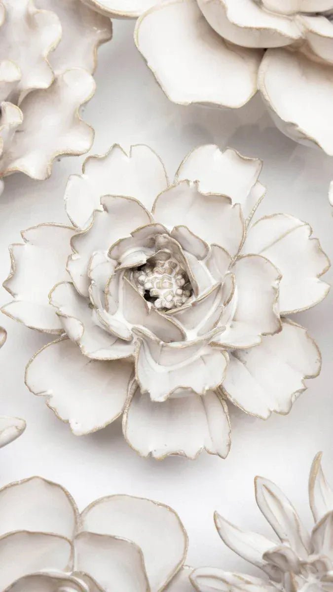 Ivory Rose ceramic flower collection