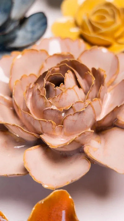 Rose Pink Camellia ceramic flower collection