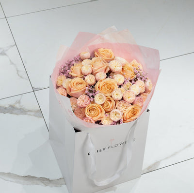 Champagne Whisper bouquet close-up Daily Flowers