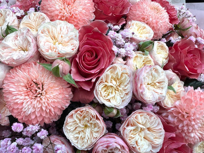 Cherry Blossom Chic bouquet with roses and gypsophila by Daily Flowers