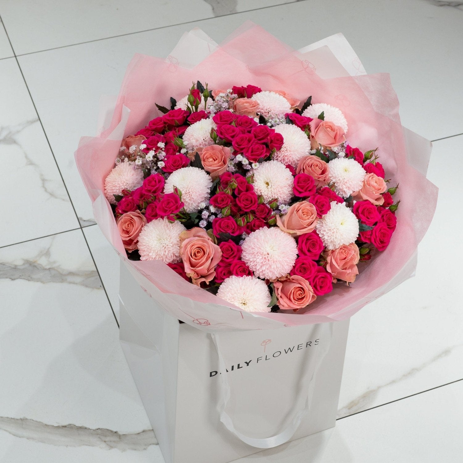 Chic Pink Princess flower bouquet Daily Flowers Amsterdam