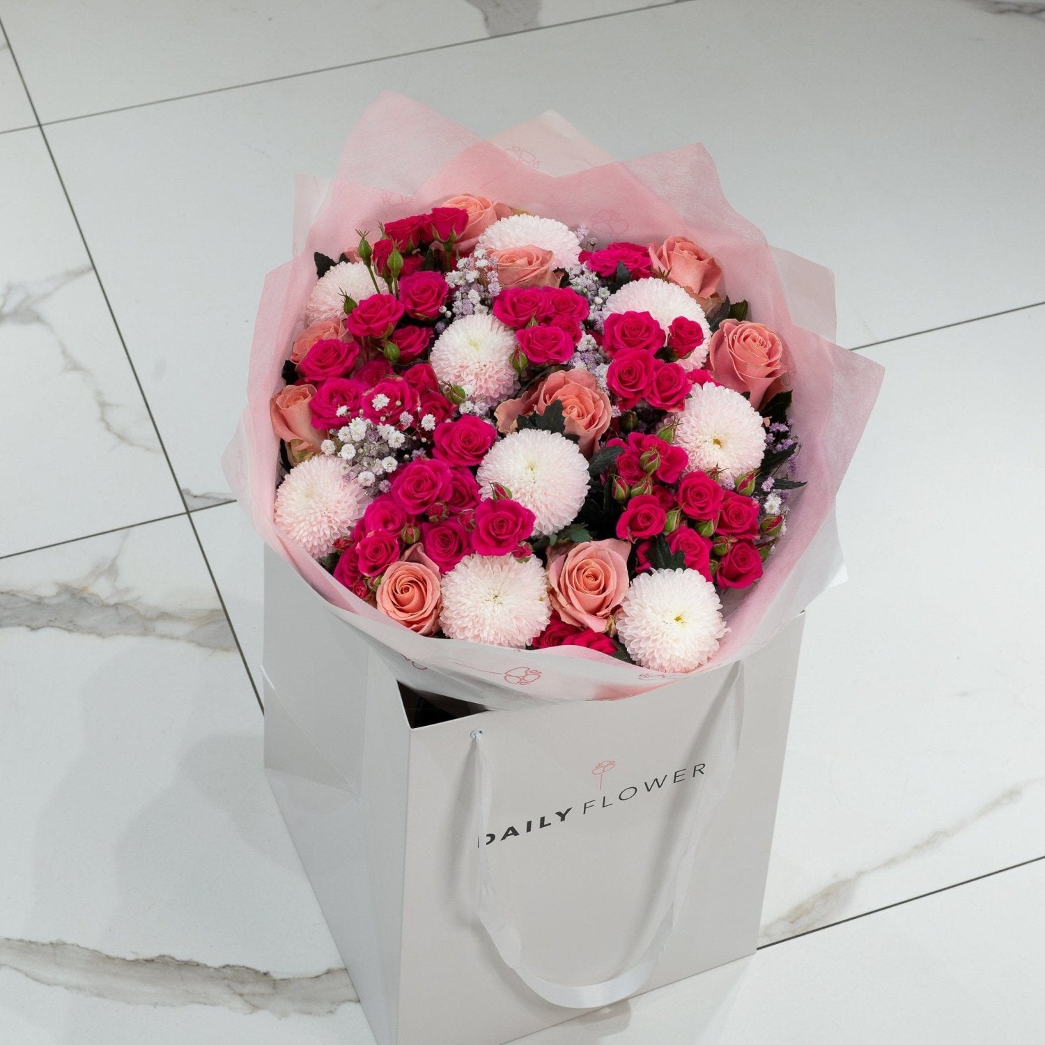 Chic Pink Princess flower arrangement Daily Flowers