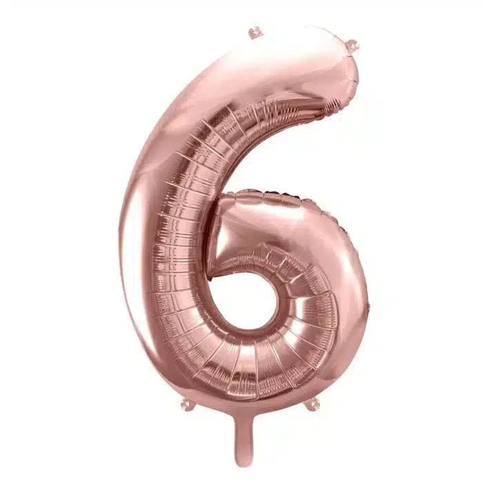 Number 6 helium balloon rose gold Daily Flowers