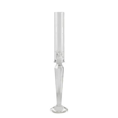 Crystal prisma candle holder side view