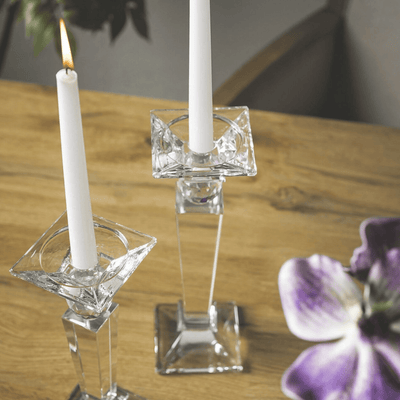Crystal square candle holder detail