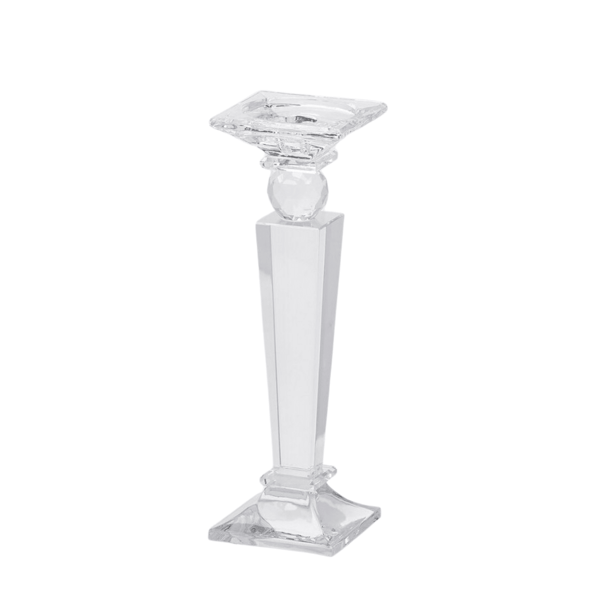 Crystal square candle holder with candle