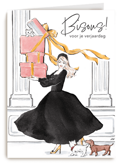 Luxurious Postcard Bisous greeting card
