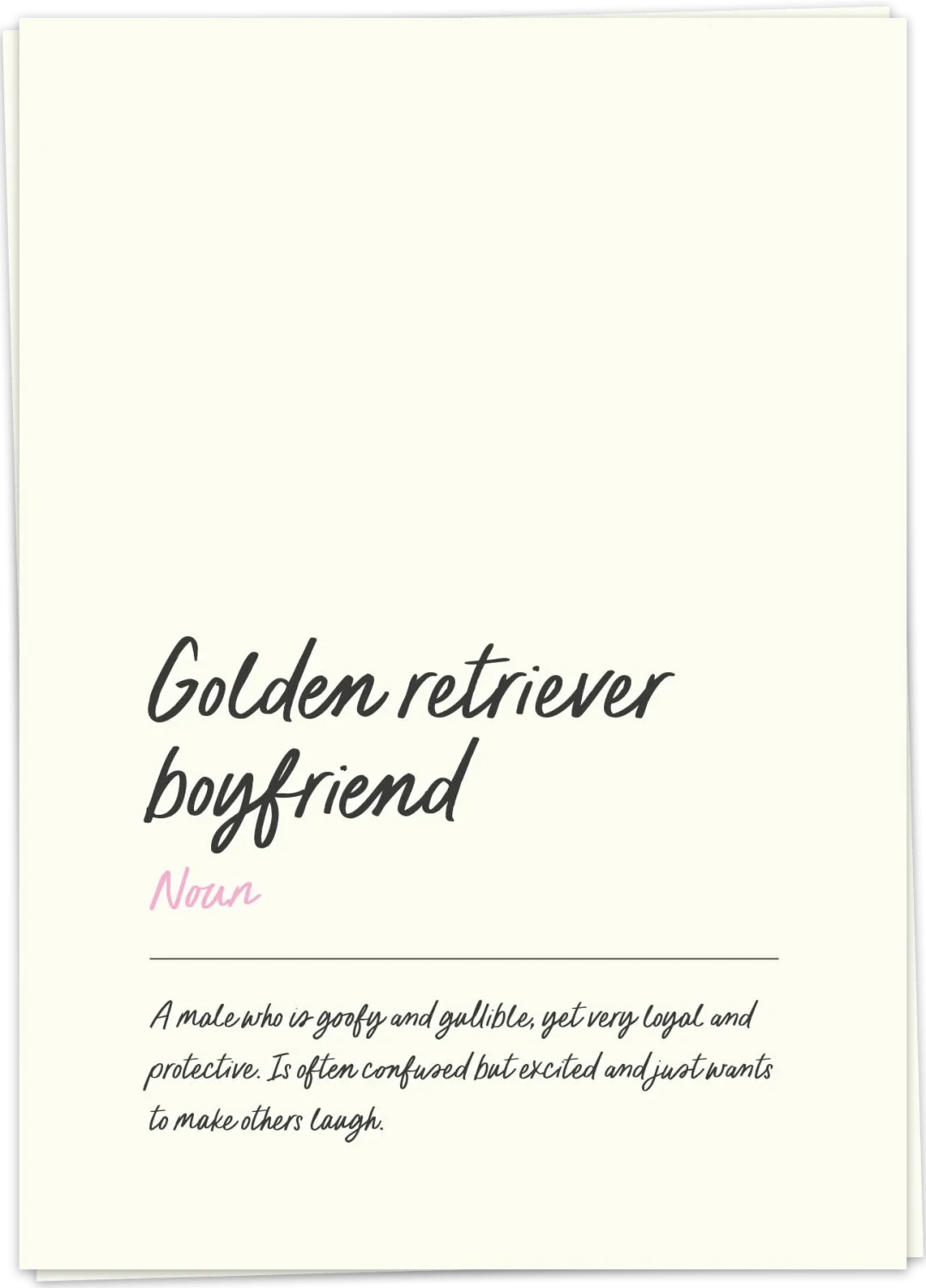 Fancy Postcard Golden retriever boyfriend