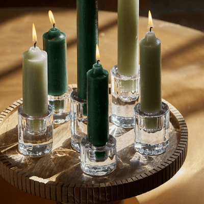 Glass petite candle holder angle