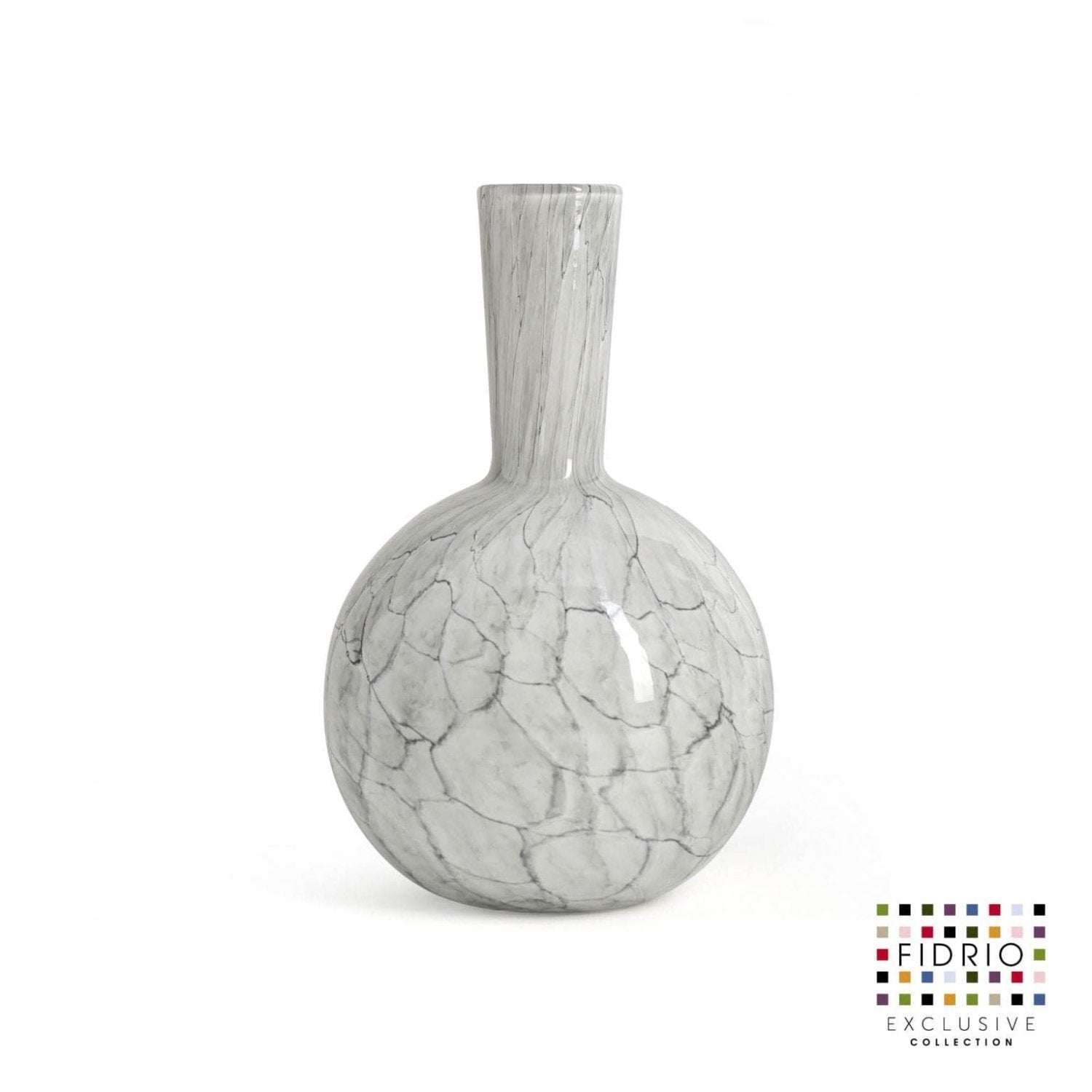 Cement grey globe flower vase medium