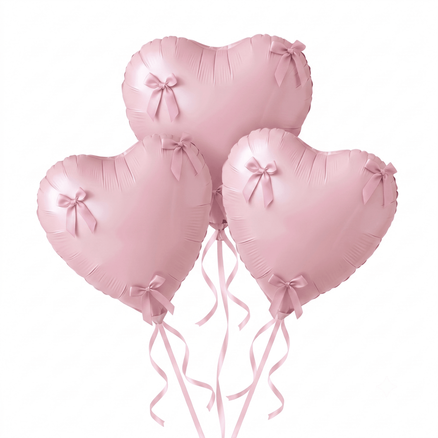 Heart trio balloon set, Pink with bows at Daily Flowers