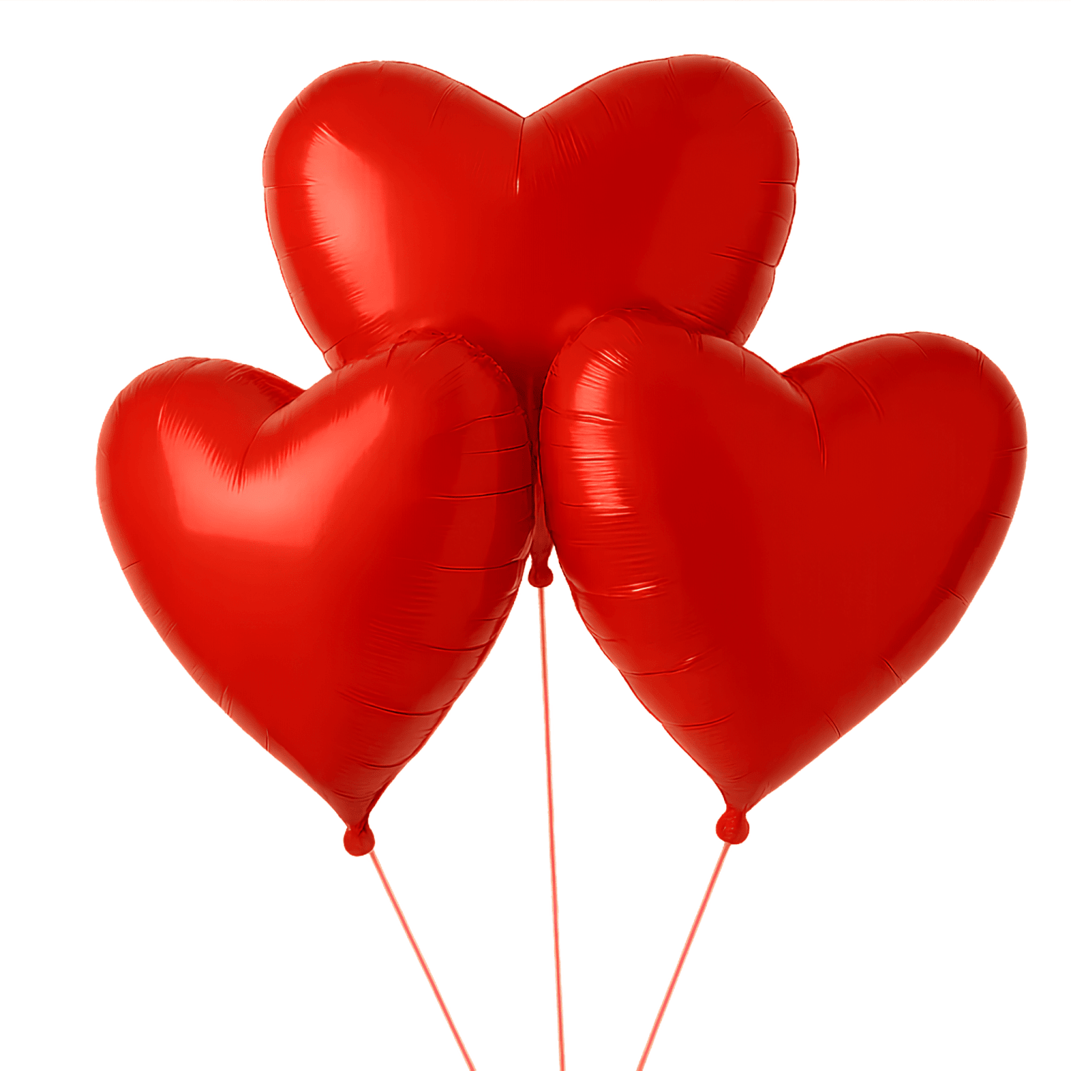 Heart trio balloon set, Red at Daily Flowers