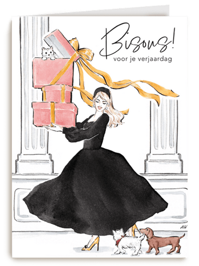 Luxurious Postcard Bisous greeting card