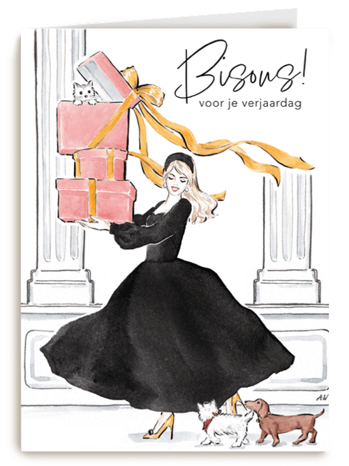 Luxurious Postcard Bisous greeting card