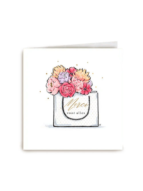 Luxurious Postcard Merci greeting card