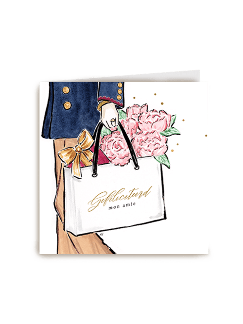 Luxurious Postcard Mon amie greeting card