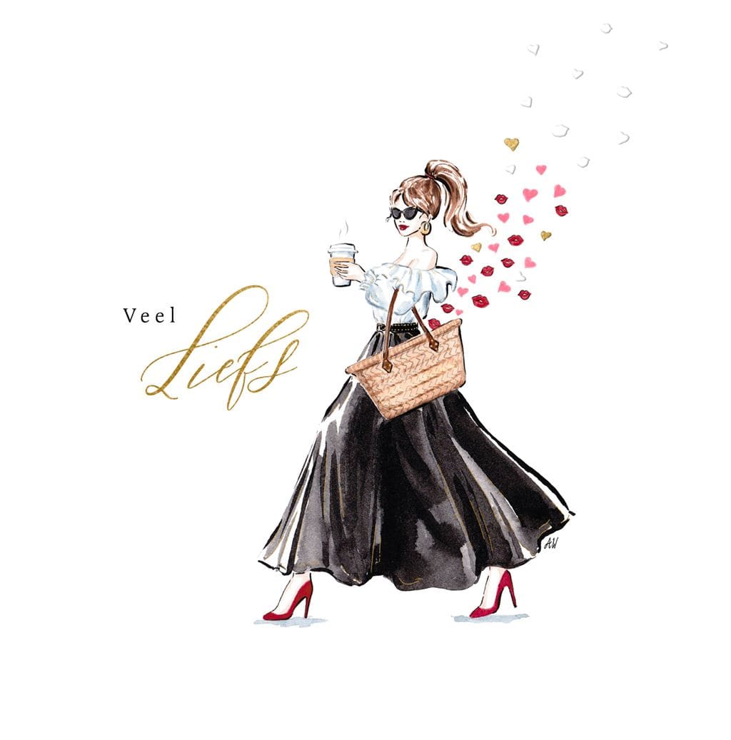 Luxurious Postcard Veel liefs greeting card