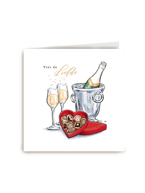 Luxurious Postcard Vier de liefde greeting card