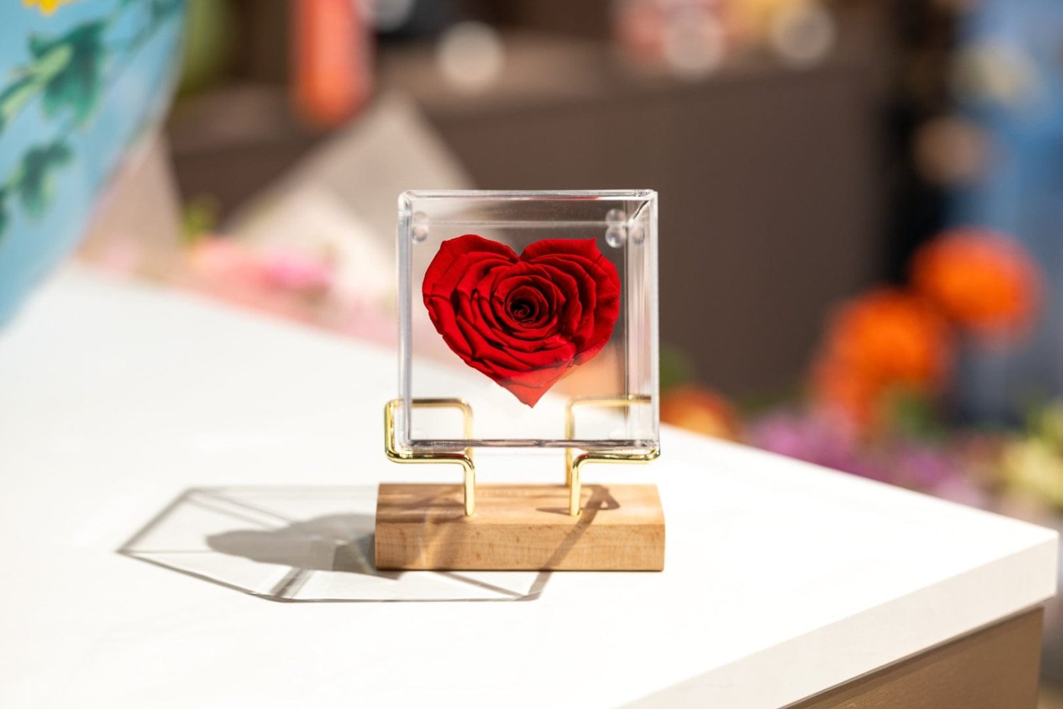 Luxury preserved rose heart product shot Daily Flowers