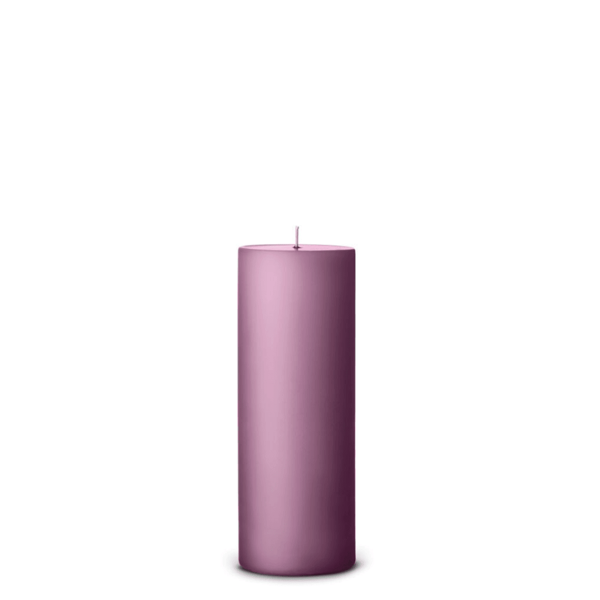 Dusty Lilac pillar candle angle