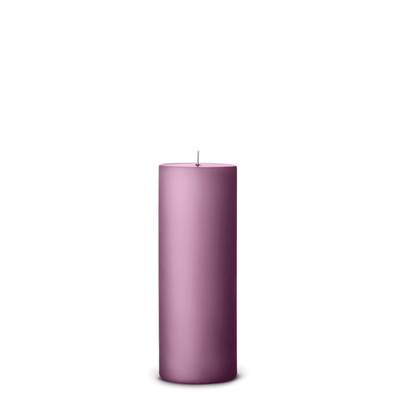 Dusty Lilac pillar candle angle