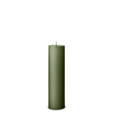 Green Soil pillar candle side view