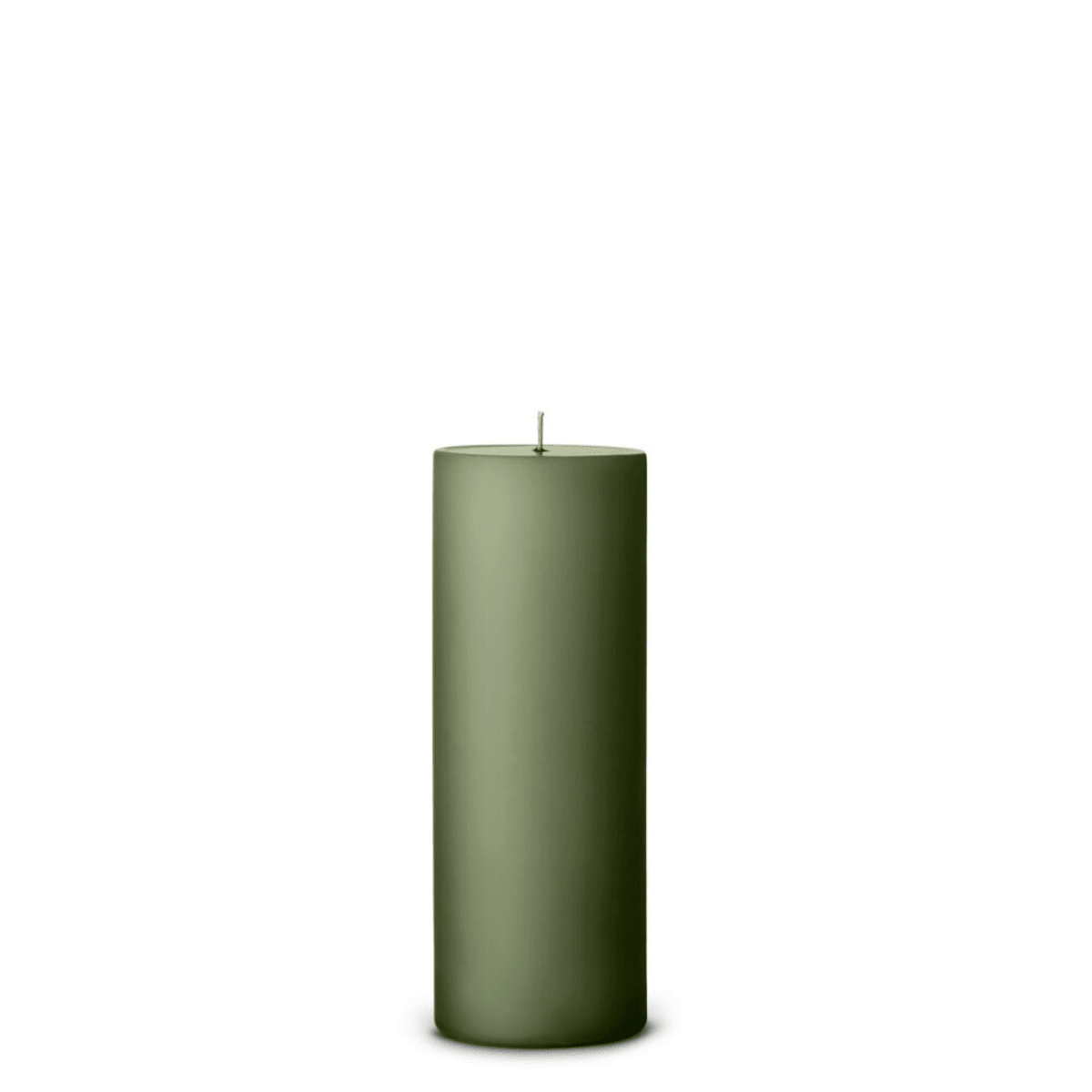 Green Soil pillar candle angle