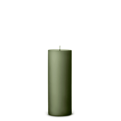 Green Soil pillar candle angle