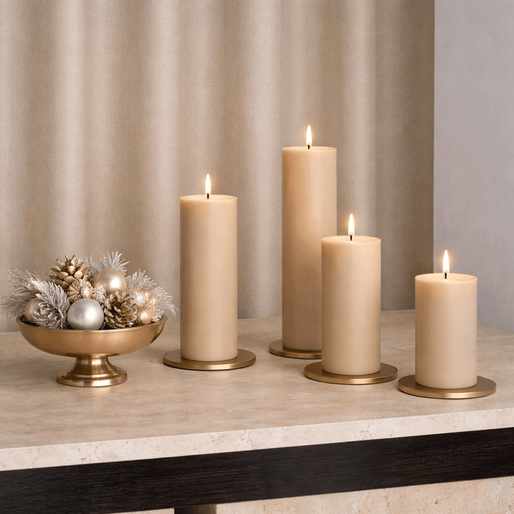 Ice Latte pillar candle lifestyle