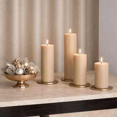 Ice Latte pillar candle lifestyle