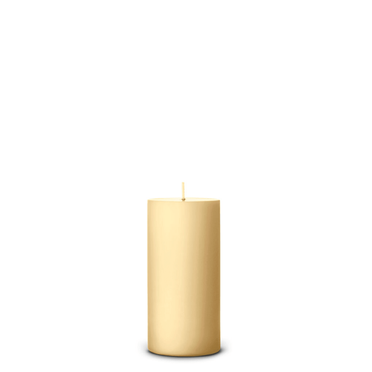 Pale Ginger pillar candle angle