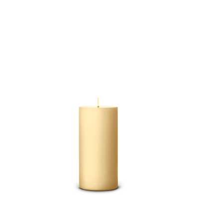 Pale Ginger pillar candle angle