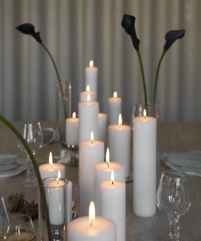 Silky pillar candle group