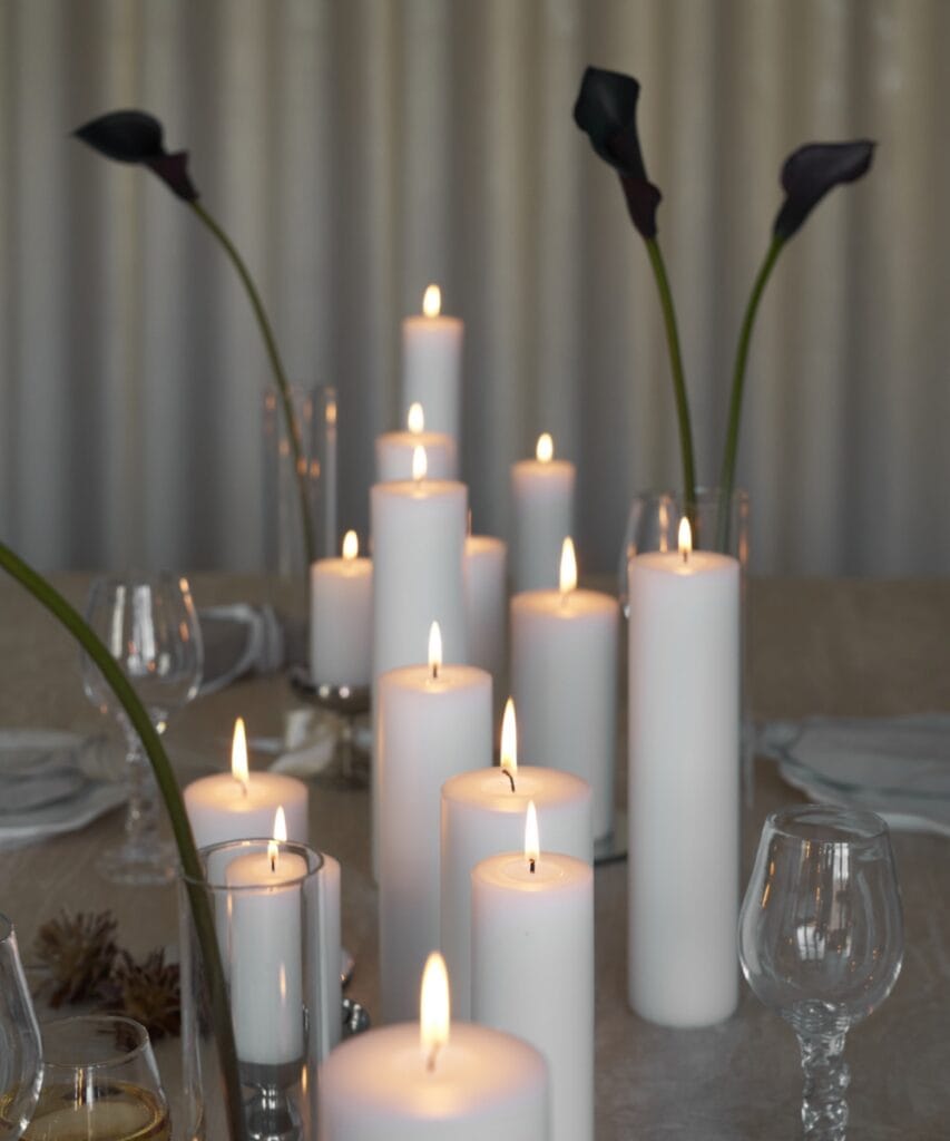 Silky pillar candle group